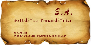 Soltész Annamária névjegykártya